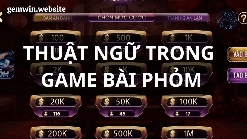 Tổng hợp những thuật ngữ khi chơi bài Phỏm